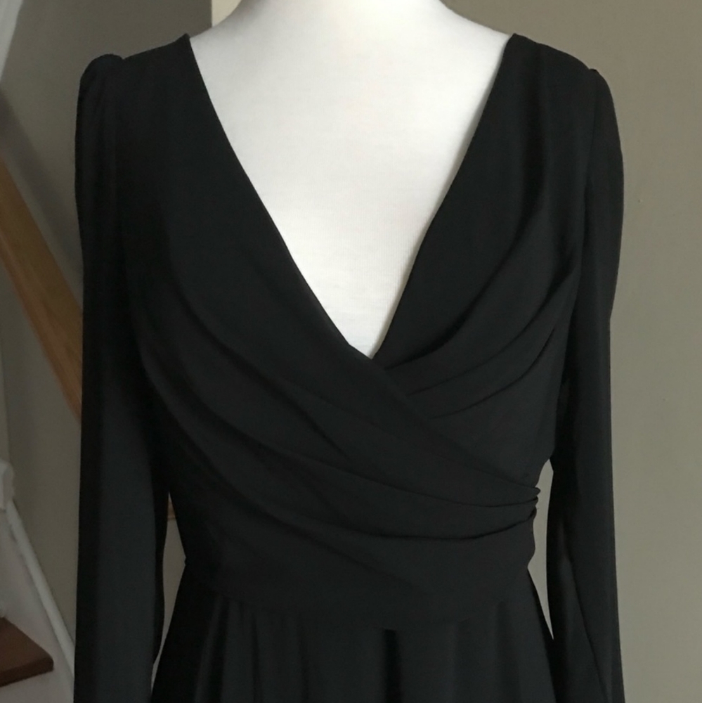 Watters Long Sleeve Black Dress